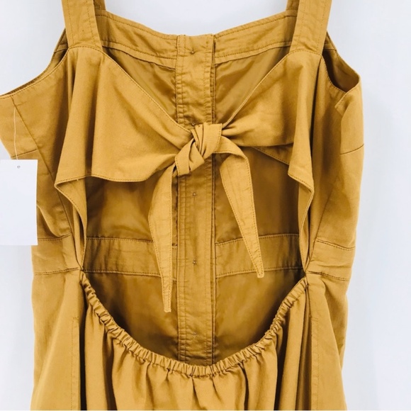 OAT New York Sleeveless Button Front Midi Dress Mustard Size XL - Picture 8 of 9